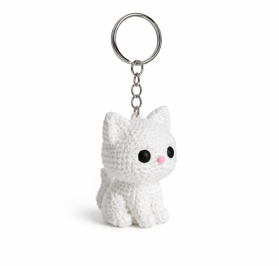 Knitted Kitten Keychain
